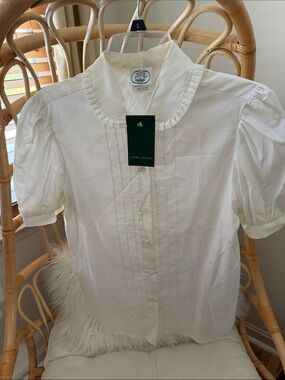 Vintage Laura Ashley Optic White Pintuck Collar Blouse